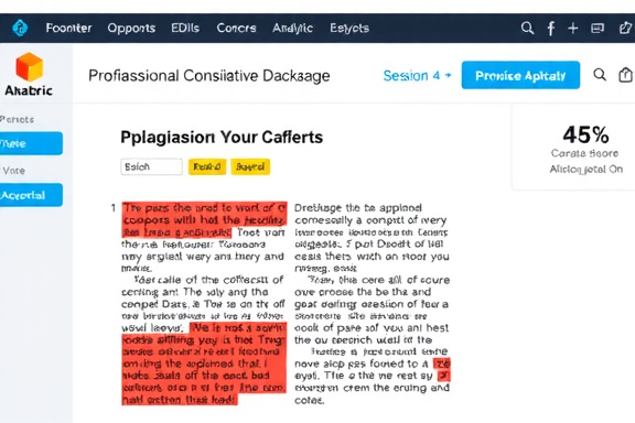 Example of a plagiarism report showing detected copied content